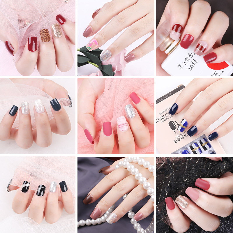 [Hàng mới về] Bộ móng tay giả trang trí họa tiết dễ thương 16 kiểu