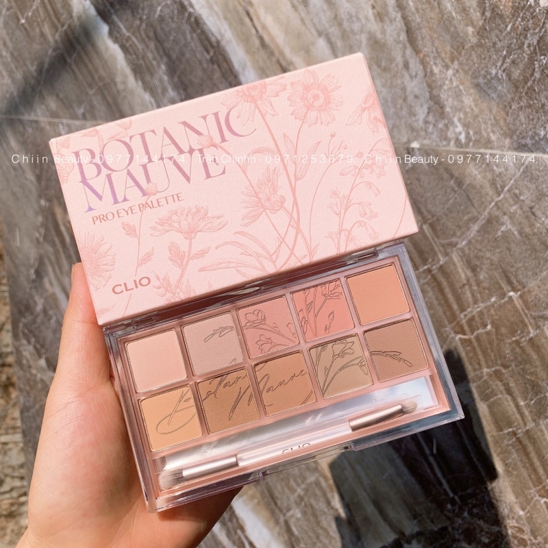 Có kèm cọ mắt - Bảng phấn mắt CLIO Eye Palette màu số 09 Botanic Mauve tone hồng nâu