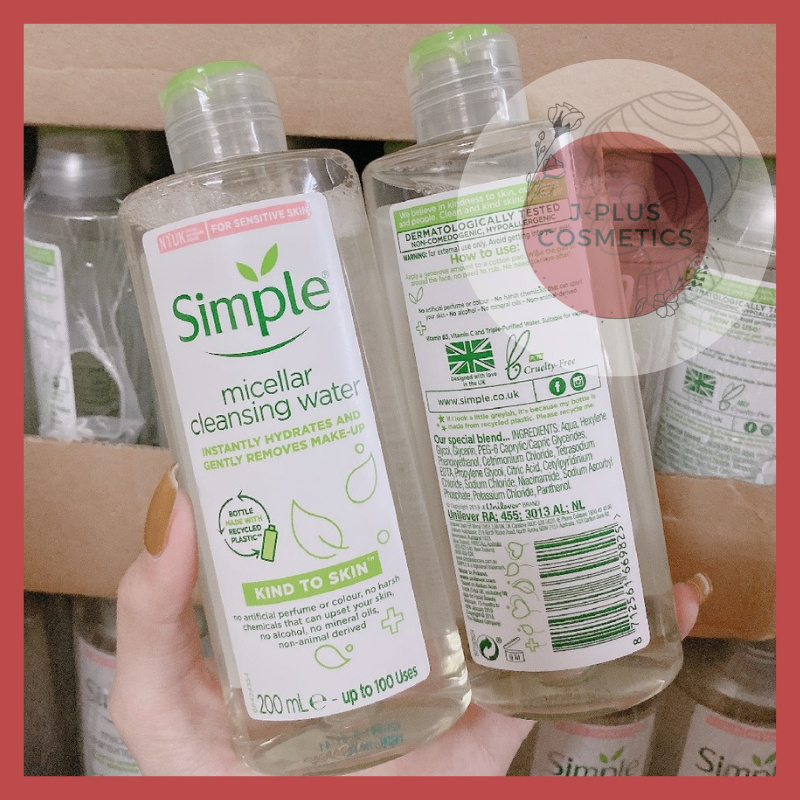 Nước Tẩy Trang Simple Kind To Skin Cleansing Micellar Water 200ml