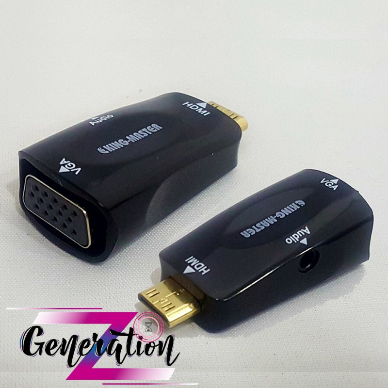ĐẦU ĐỔI MINI HDMI RA VGA + AUDIO KINGMASTER (KY-H126B)