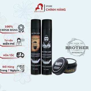 Combo gôm xịt tóc the pro lock 320 ml + sáp vuốt tóc variety matte lasting 100ml tạo kiểu, giữ nếp cho tóc