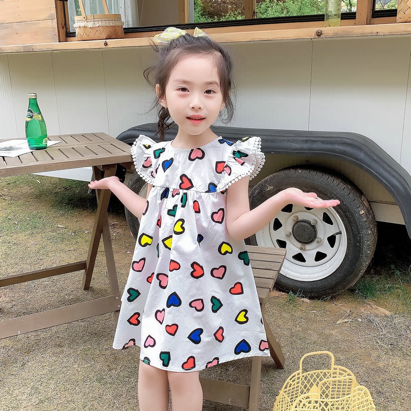 fashion dress Váy công chúa hình trái tim cho bé gái từ 3-8 tuổi baby girl dress