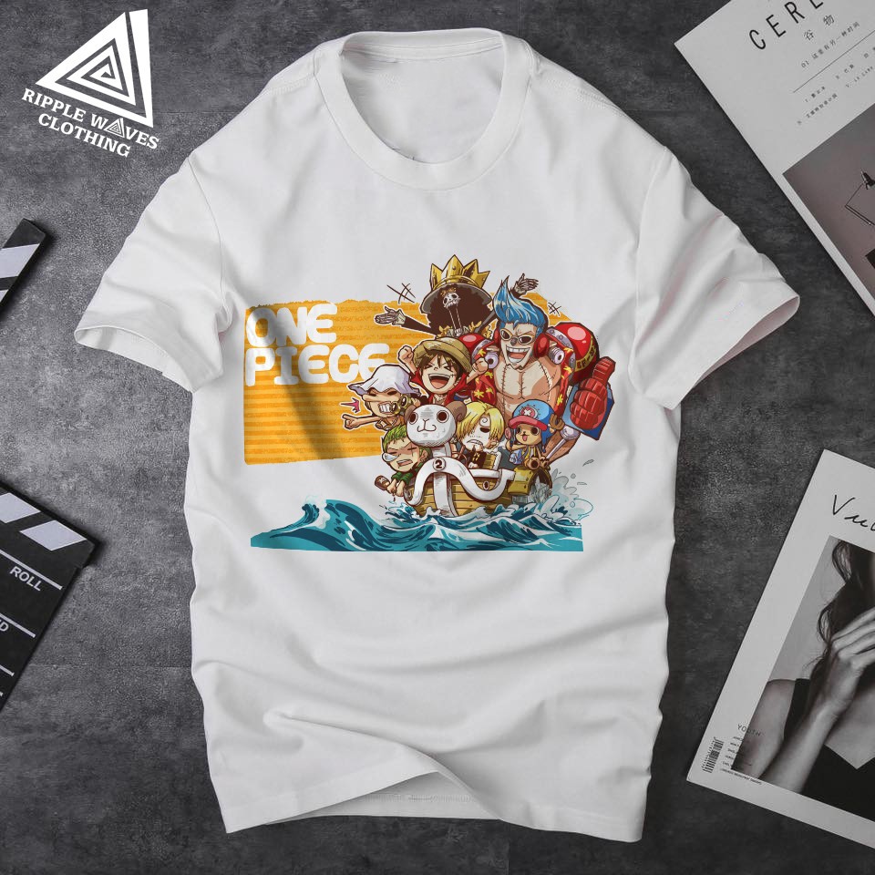 One Piece -- Áo Thun unisex In Đội Mũ Rơm