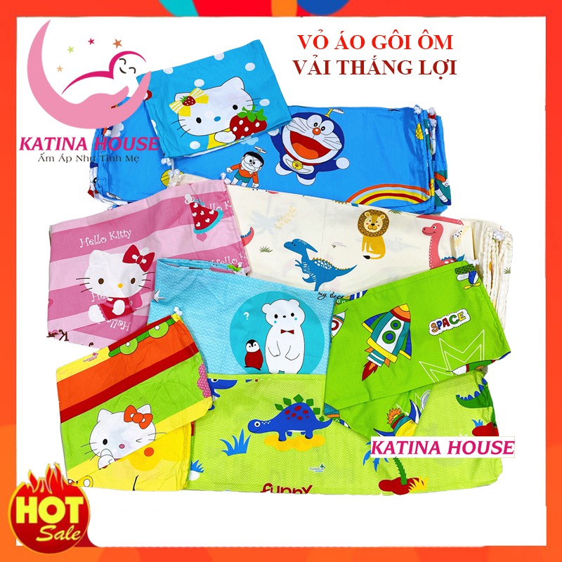Vỏ áo gối ôm cho bé, vải Thắng Lợi với nhiều họa tiết thân thiện gần gũi