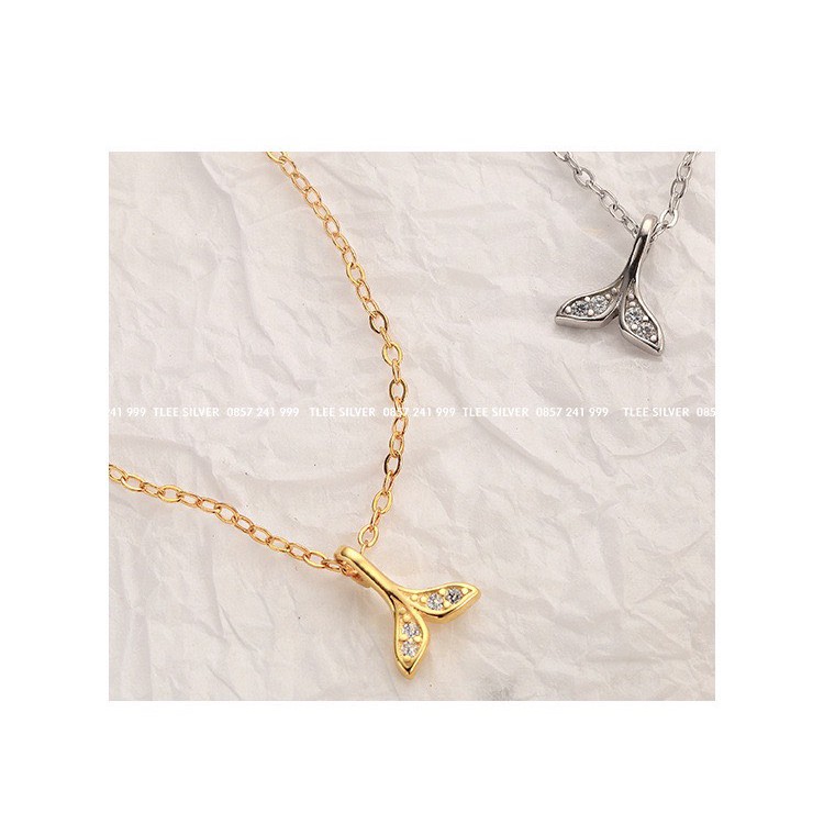 Dây chuyền bạc nữ Tlee, Vòng cổ đuôi cá nạm đá nữ tính lấp lánh- TleeJewelry