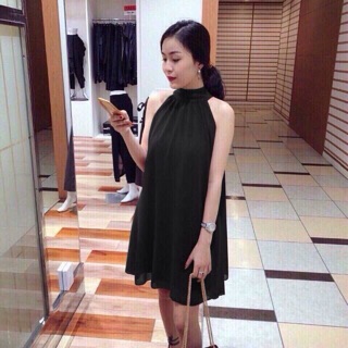 Đầm suông voan cổ yếm cực xinh