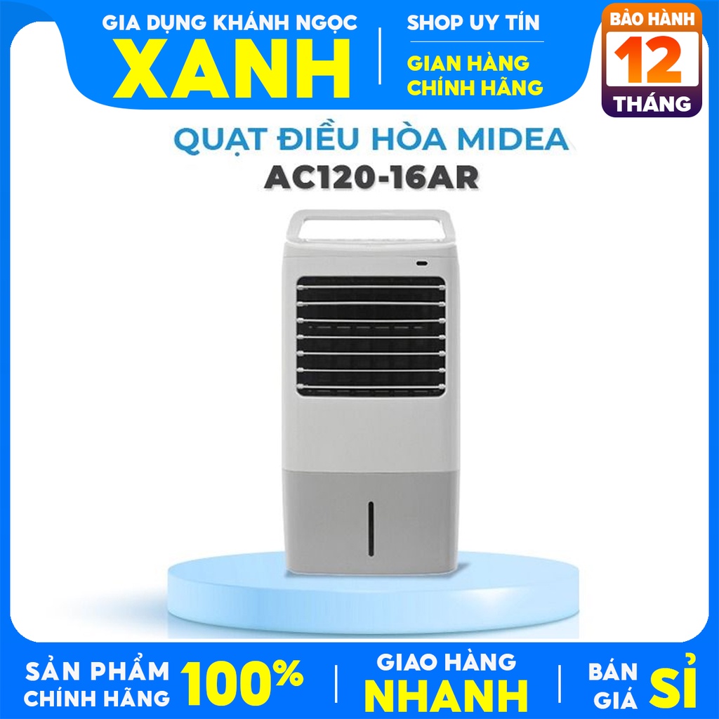 Quạt điều hòa hơi nước Midea AC120-16ARMide-Chính Hãng trưng bày 99%,Công suất:60 W .Bình chứa 10 lít