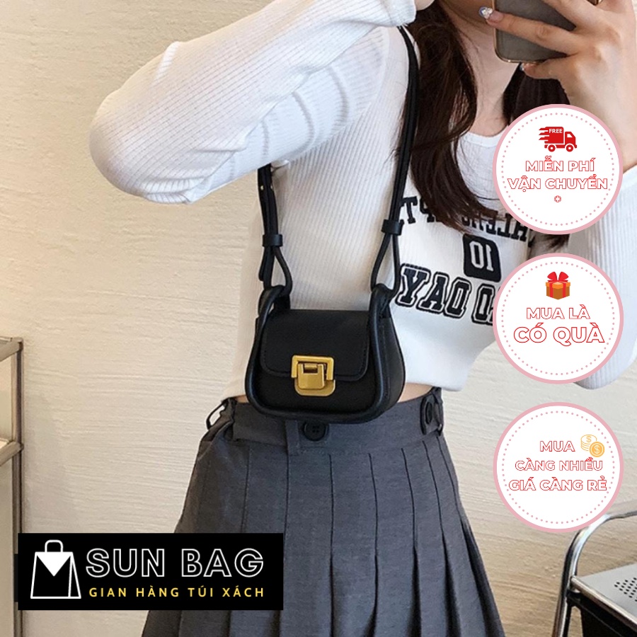 Túi xách nữ mini đeo chéo, túi đi chơi, đi học, da cao cấp size 13cm SB260