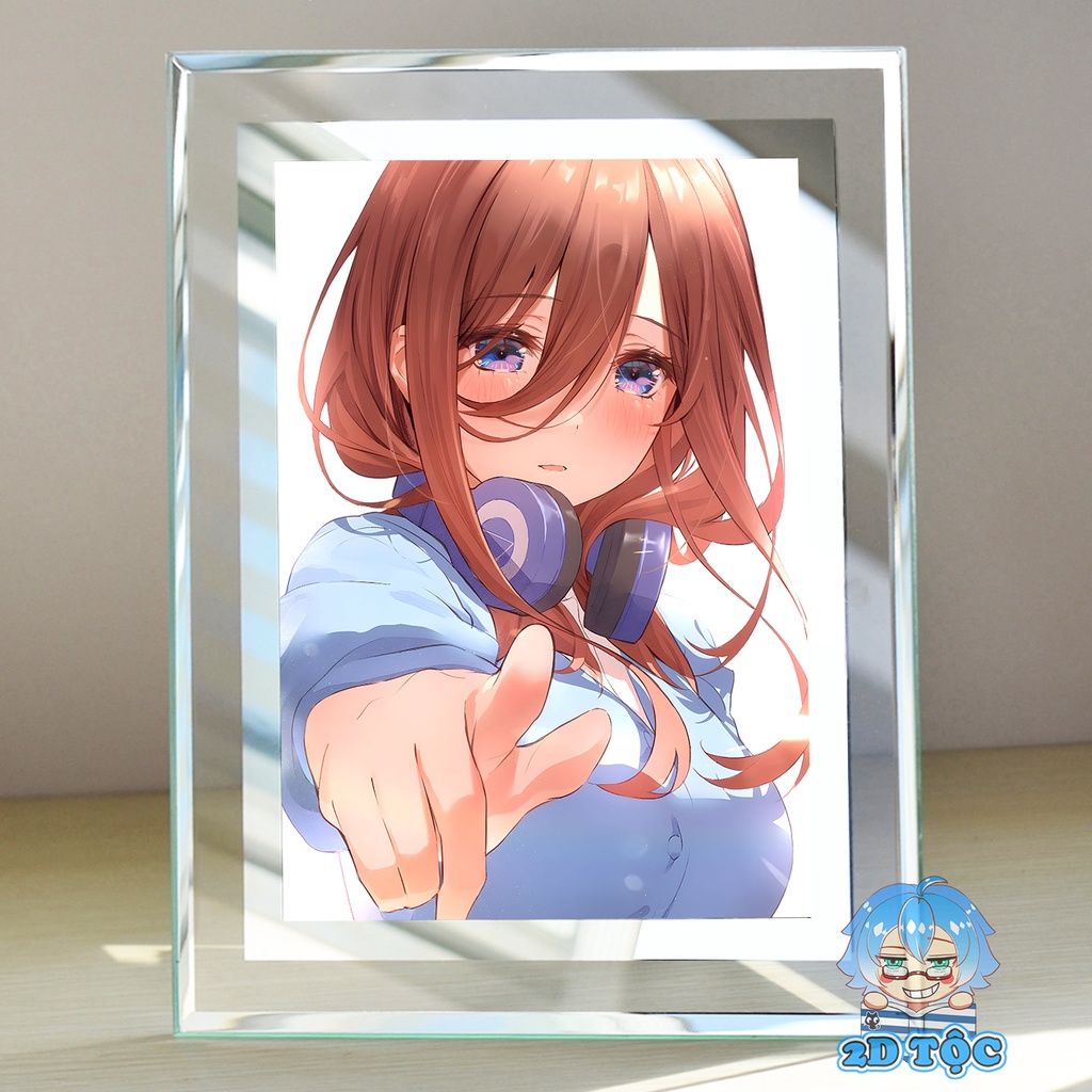 Khung ảnh kính Nakano Miku (3) Anime Manga NHÀ CÓ 5 NÀNG DÂU by 2D Tộc Shop