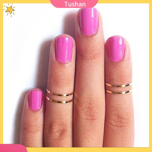 Bộ 5 nhẫn midi hợp kim kiểu dáng thời trang