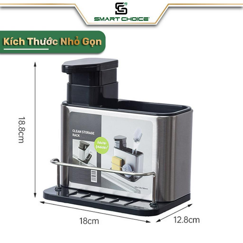 Kệ Đựng Đồ Inox 304 SMARTCHOICE Cao Cấp 3 Trong 1 Kèm Giá Để Đồ Và Thanh Treo SCG-PK004
