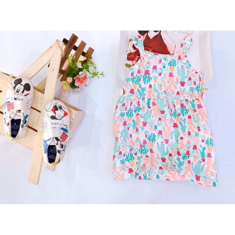 Váy cánh tiên xuất dư chất liệu cotton siêu mềm cho bé gái từ 1 tuổi đến 6 tuổi