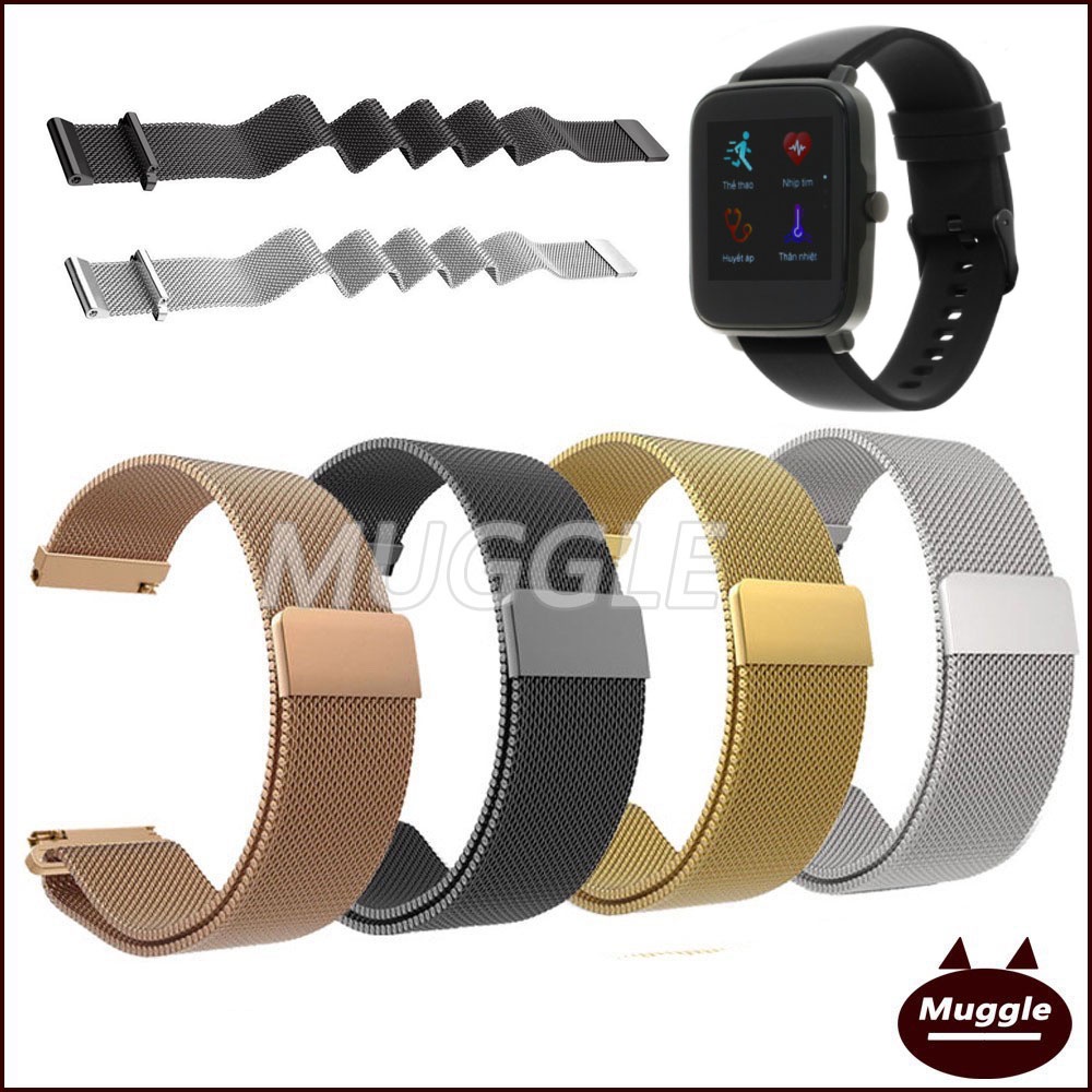 Dây đeo kim loại dạng lưới thay thế thời trang dành cho đồng hồ thông minh BeU B2 BeU B1 B4