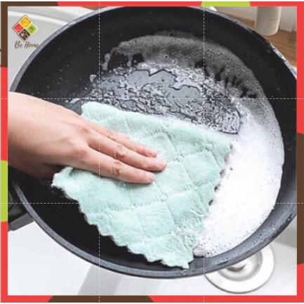 Khăn lau nhà bếp BEHOMEMALL hai lớp chống dính đa chức năng cho nhà bếp thấm nước chống dính dầu mỡ hai mặt loại to