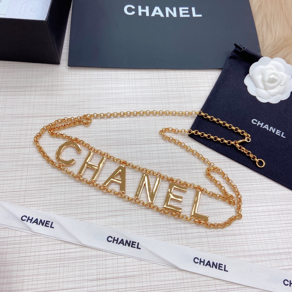 Thắt lưng dây chuyền nữ thời trang cao cấp 𝘾𝙝𝙖𝙣𝙚𝙡 𝘾𝙝𝙖𝙣n𝙚𝙡 thiết kế phủ vàng, phong cách sang trọng