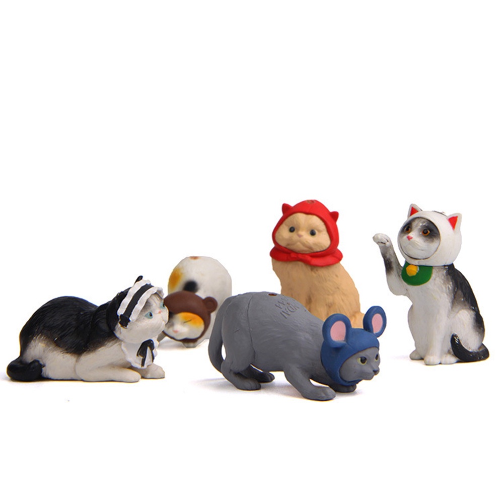 Set 5 mô hình chú mèo hóa trang mini đáng yêu xinh xắn