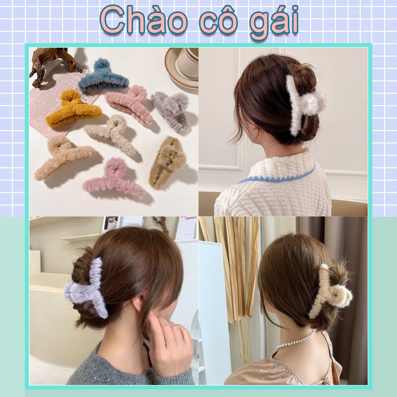 Kẹp Tóc Phủ Lông Màu Kẹo Ngọt Thời Trang Cho Nữ