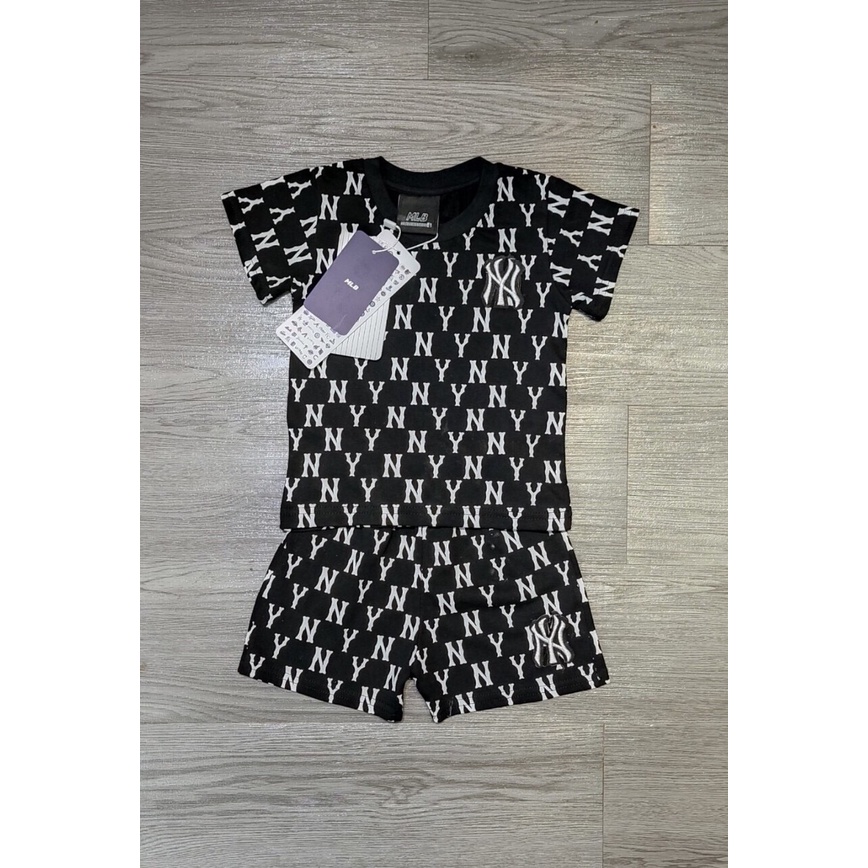 Quần áo cộc tay bé trai, bé gái, bộ đồ cộc tay M..L.B xuất dư họa tiết N..Y thêu xịn cho bé