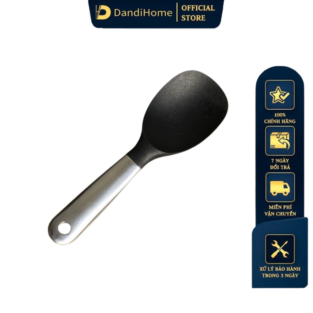 Muỗng silicon Dandihome cao cấp chịu nhiệt cực tốt dùng để nấu ăn