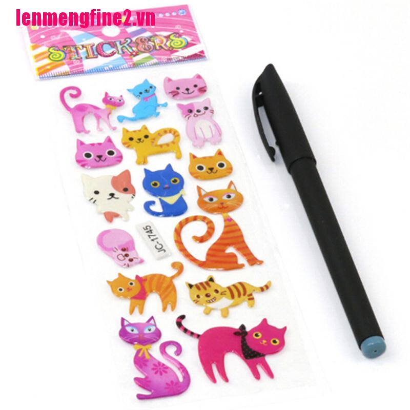 Bộ 5 tấm hình dán 3D các con vật dễ thương đáng yêu cho bé