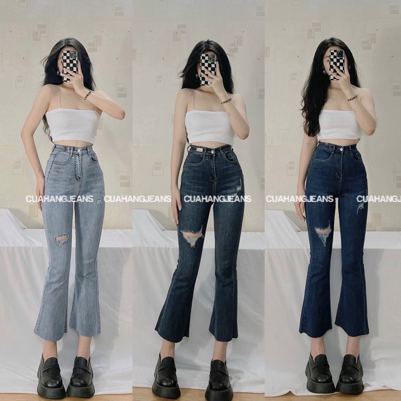|cuahangjeans| Quần jeans ống loe 9 tấc 3 màu