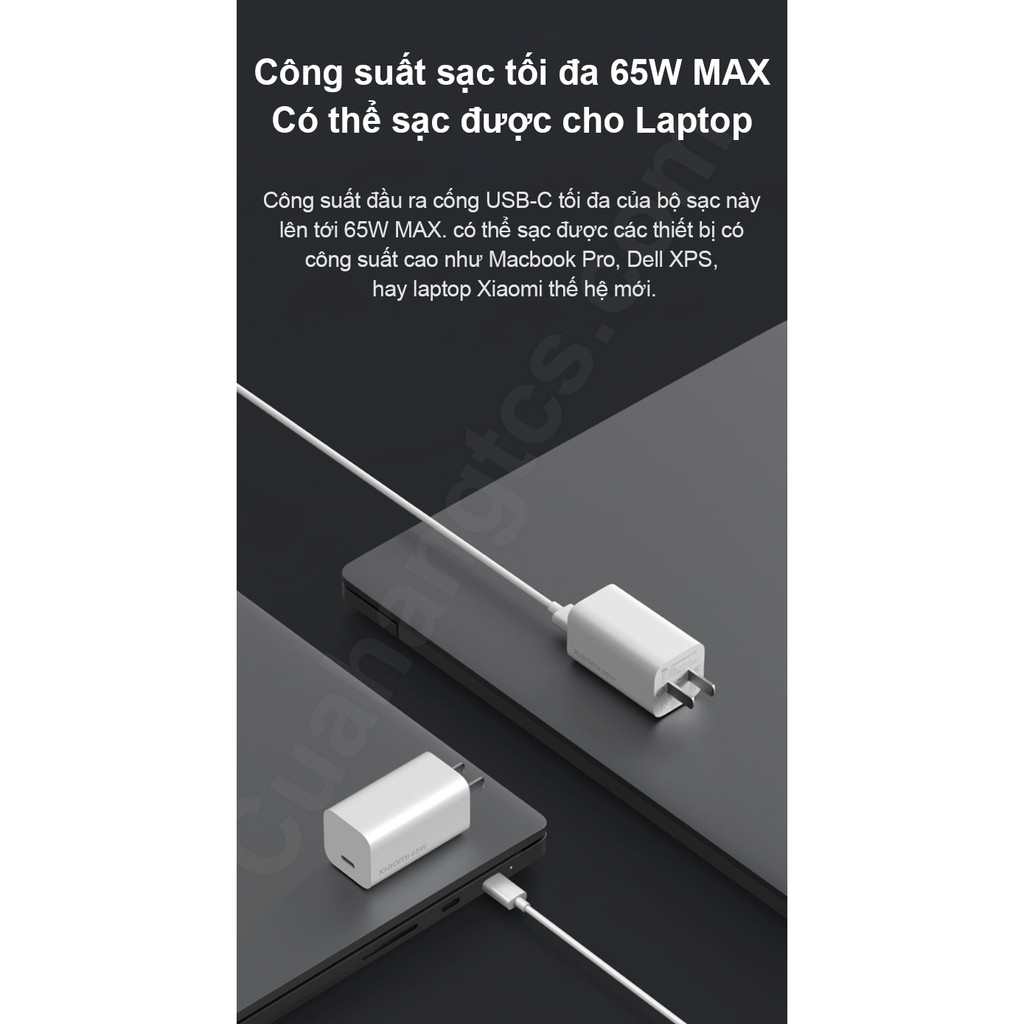 Bộ sạc Xiaomi GaN 65W Type-C AD65G Củ sạc nhanh 65w