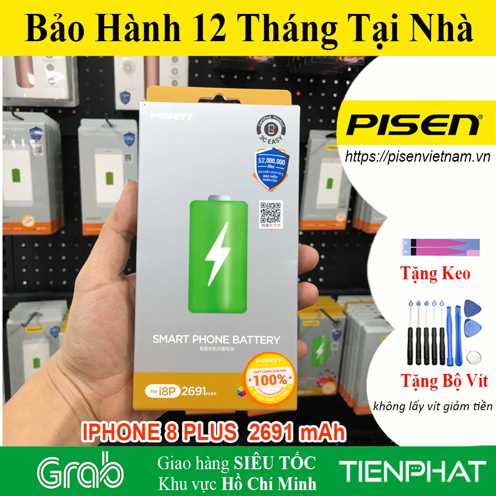 Pin iPhone 8 Plus - Chất lượng cao - Chính hãng Pisen