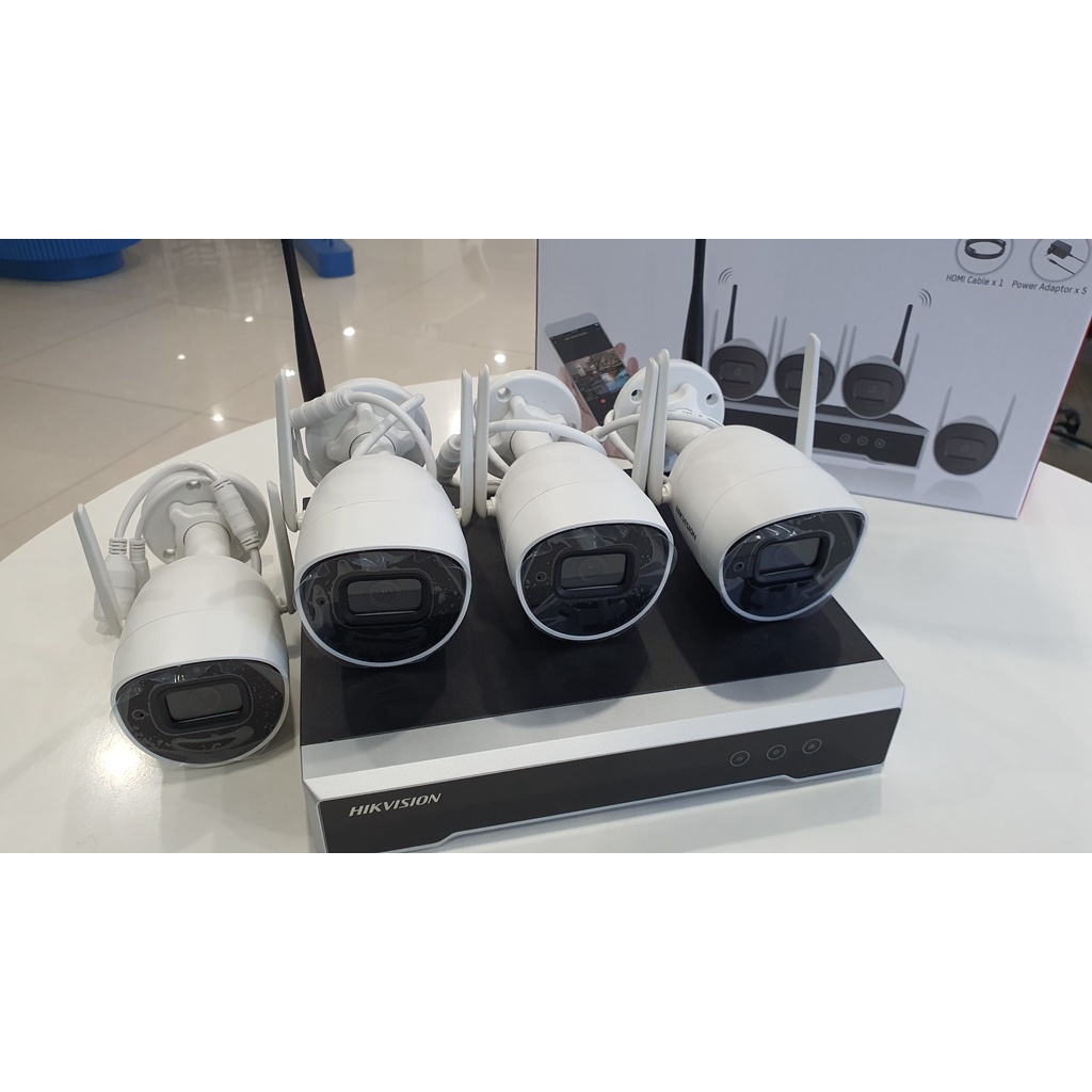 BỘ KIT CAMERA WIFI 2MP THẾ HỆ MỚI TRỌN BỘ (4 CAMERA THÂN TRỤ + 1 Đầu ghi NVR) HIKVISION NK42W0H | BigBuy360 - bigbuy360.vn