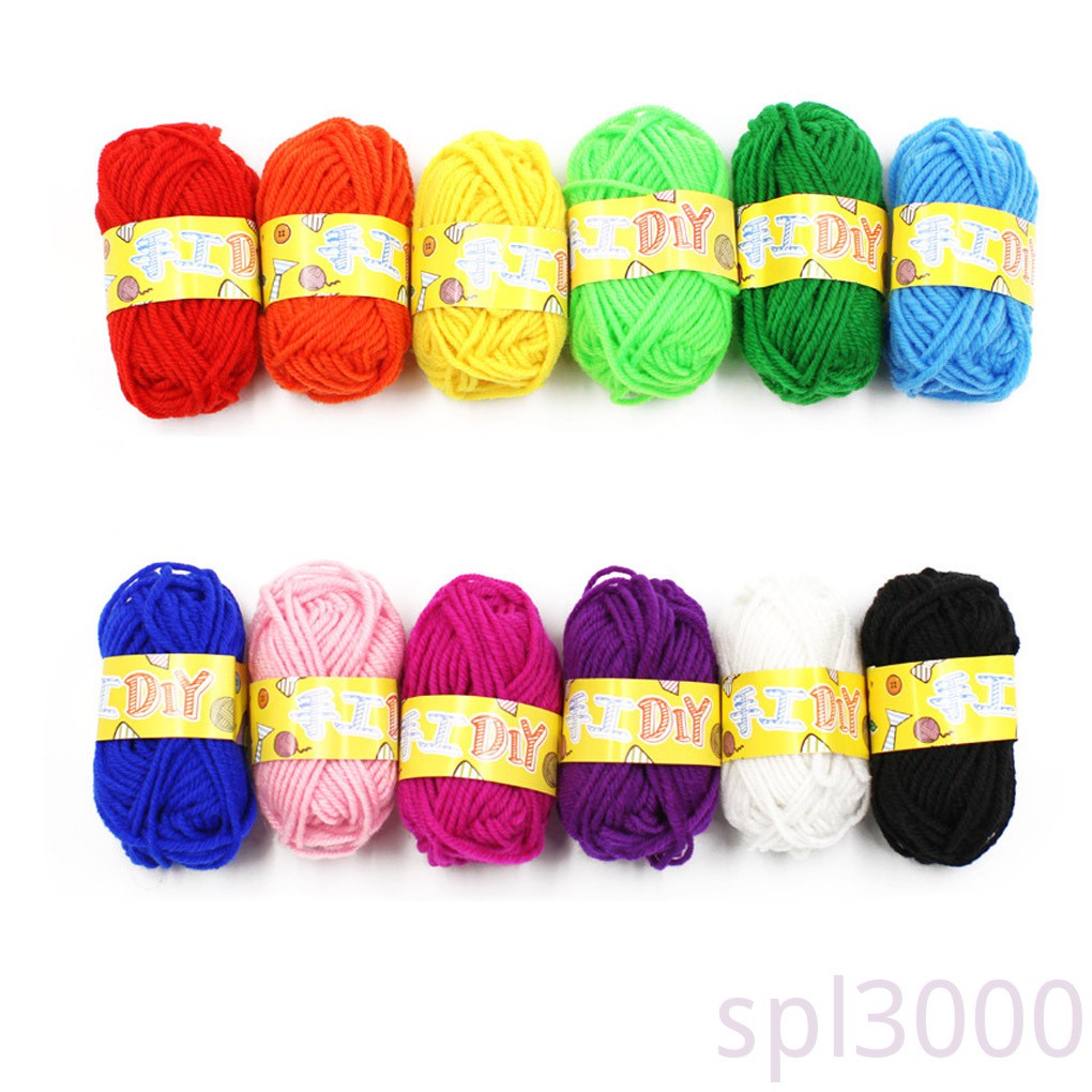 Set 12 Cuộn Len Nhiều Màu Cho Bé Làm Đồ Thủ Công