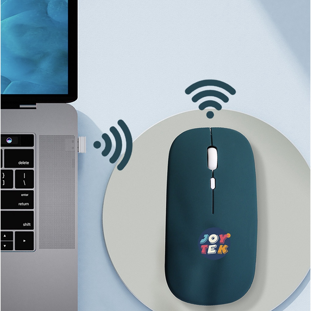 Chuột không dây bluetooth 2.4ghz tự sạc pin 2 trong 1 chống ồn cho điện thoại, máy tính bảng, laptop