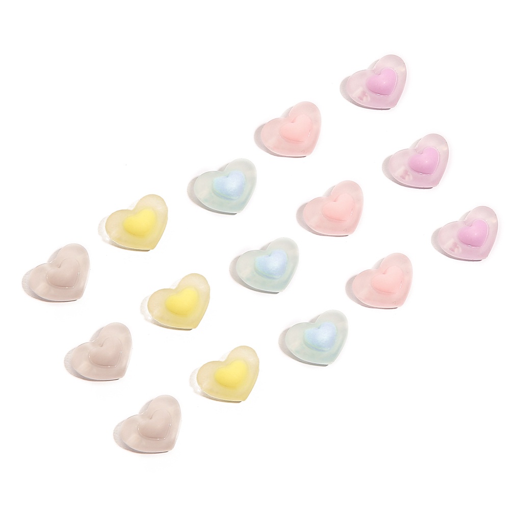 Hạt nhựa trái tim  màu nhám dùng làm Trang Sức Thời Trang size 16mm