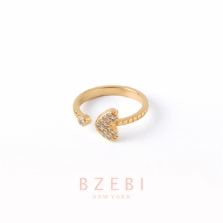 Nhẫn hở mạ vàng 18k đính đá zircon 635r