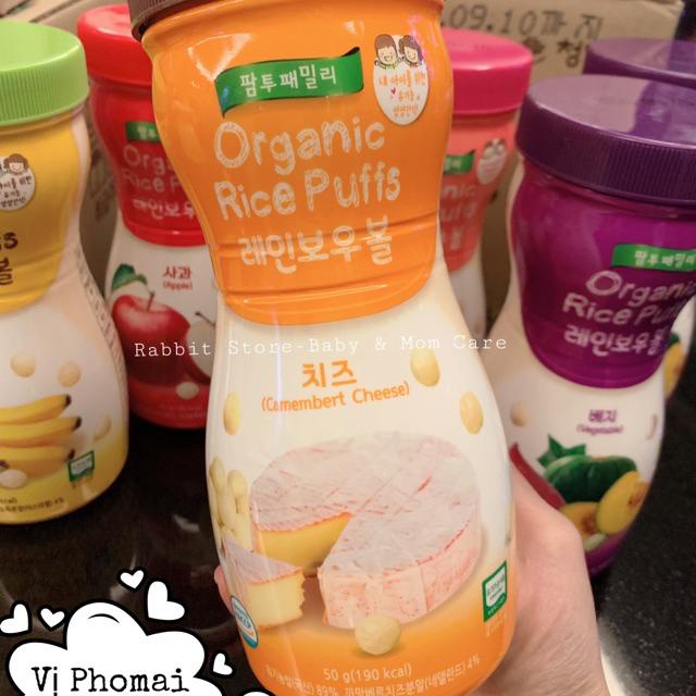 Bánh Gạo Farm To Family Organic Rice Puffs Dạng Viên và Dạng Que Cho Bé Ăn Dặm [NHADAU]