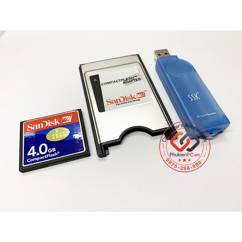 Thẻ nhớ CF Compact Flash Card Sandisk 4GB công nghiệp cho máy CNC PLC máy ảnh kỹ thuật số