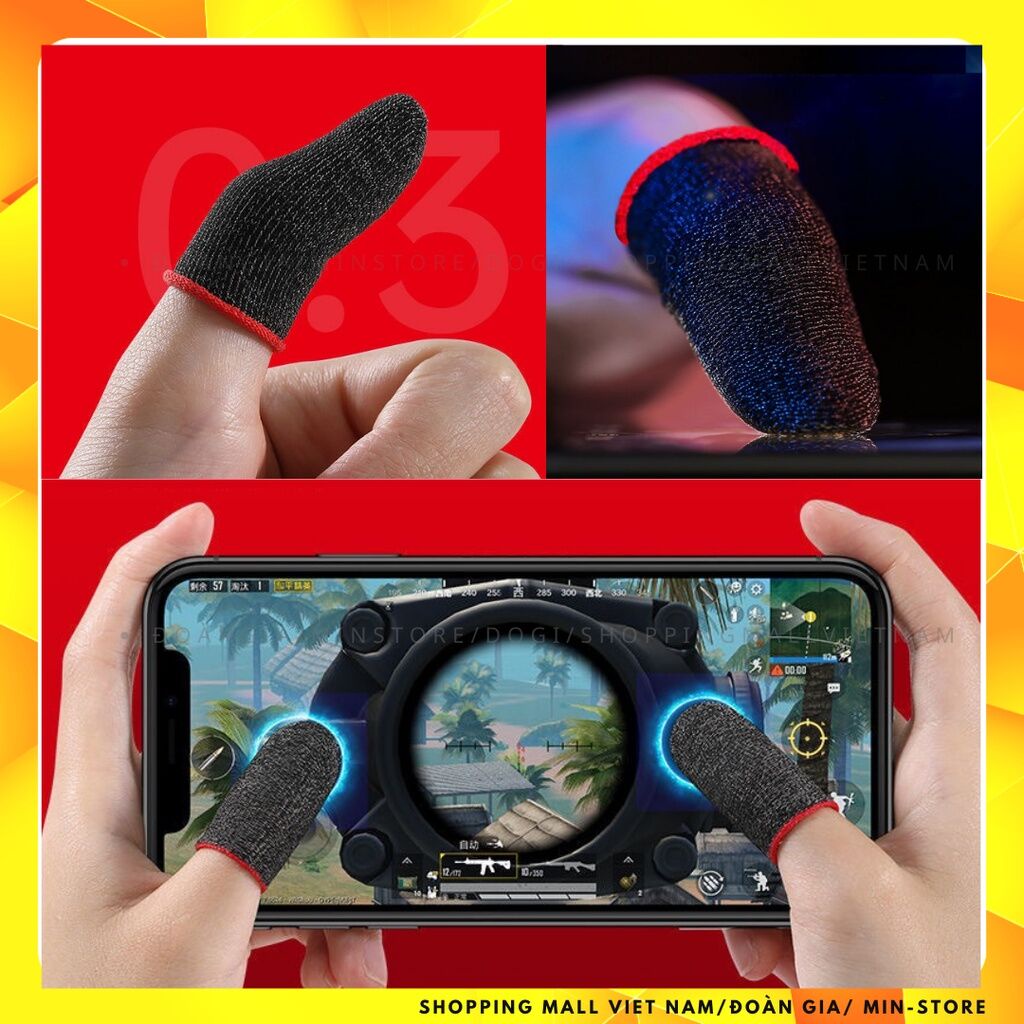 Bộ 2 găng tay chơi game sợi bạc cảm ứng chống mô hôi cho tốc chiến Pubg, Fog, phong thần, liên minh