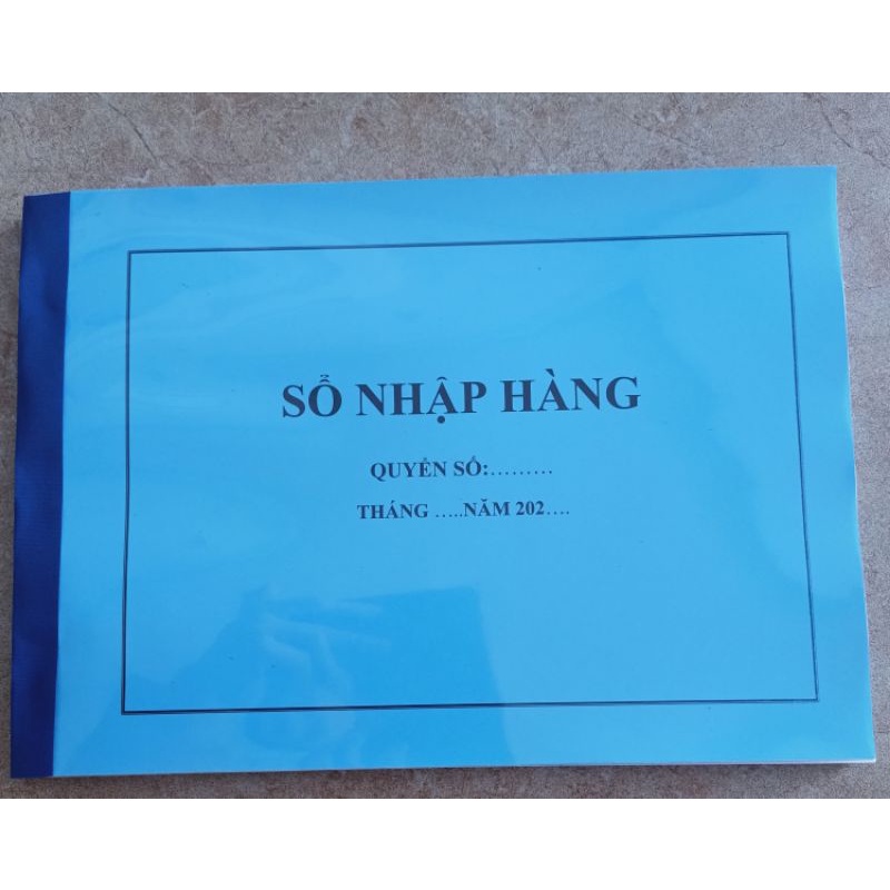 SỔ NHẬP HÀNG khổ a4 ngang bìa xanh dương có bóng kính