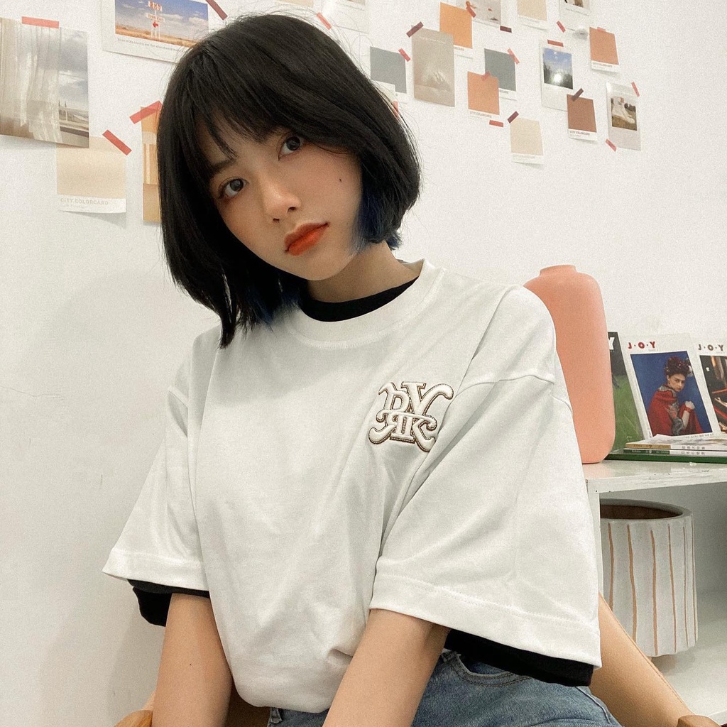 DVRK Áo thun ngắn tay cổ tròn Embroidered logo DVRK21SS