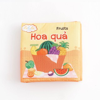 Sách vải song ngữ chủ đề hoa quả | sách vải phát ra âm thanh