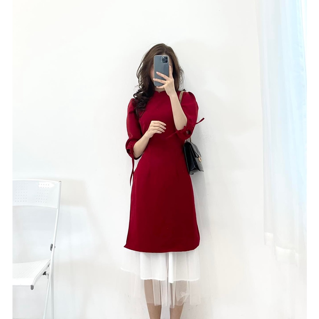 (FREESHIP) Set nhung đỏ kèm chân váy trắng tua miho.house | BigBuy360 - bigbuy360.vn