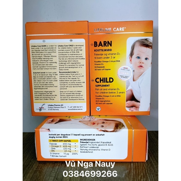 Dầu cá Kim Cương DHA +D Lifeline Care
