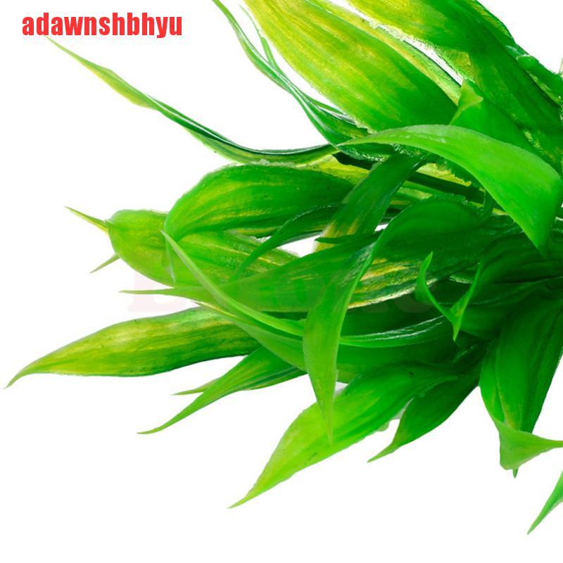 [adawnshbhyu]Plastic Manmade Water Plant Grass Green 15cm Height for Aquarium