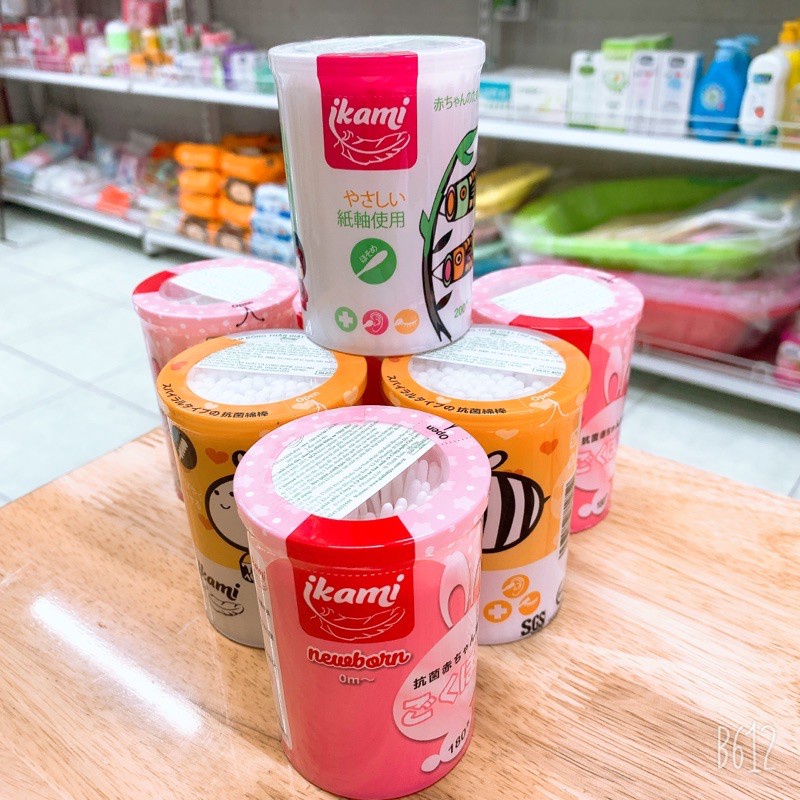 Set 180 cây tăm bông IKAMI kháng khuẩn dành cho trẻ sơ sinh