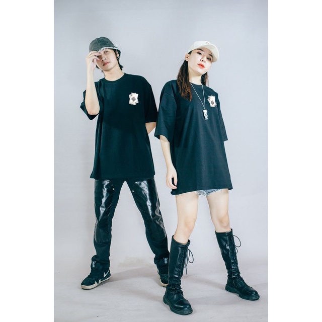 Áo thun tay lỡ TEE LÁ BÀI  form rộng nam nữ chất cotton giấy mỏng mát
