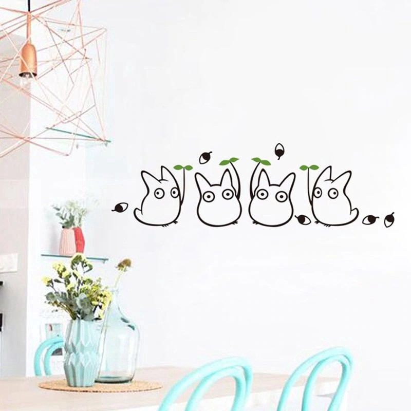 Sticker Dán Tường Họa Tiết Hoạt Hình Totoro Dễ Thương Bắt Mắt