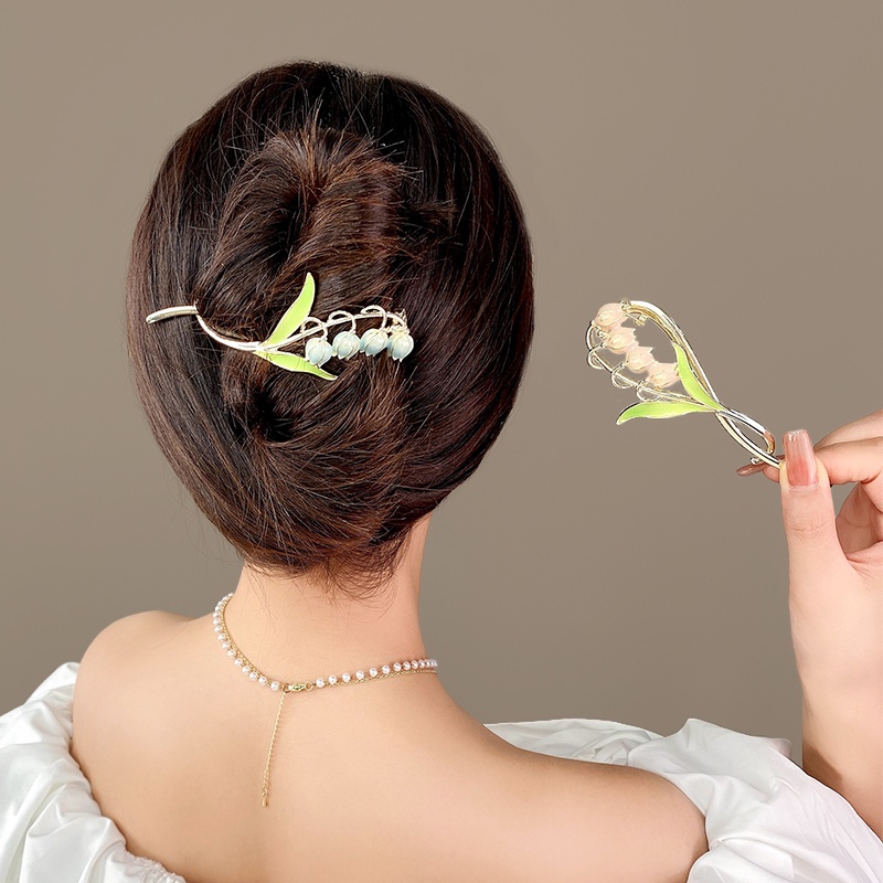 Kẹp Tóc Hình Hoa Lily / Chú Ếch / Cá Mập Bằng Kim Loại Cao Cấp Cho Nữ