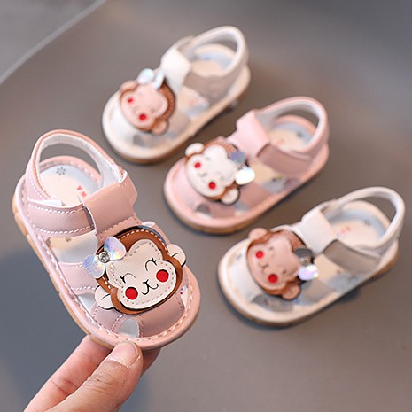 Sandal tập đi có kèn chú khỉ siêu mềm,êm cho bé