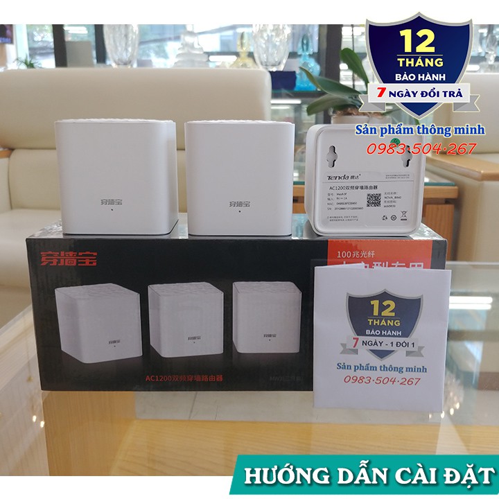 Bộ 3 cục Wifi Mesh không dây Tenda Nova MW3 - Ghép nối nhiều thiết bị cùng 1 tên wifi