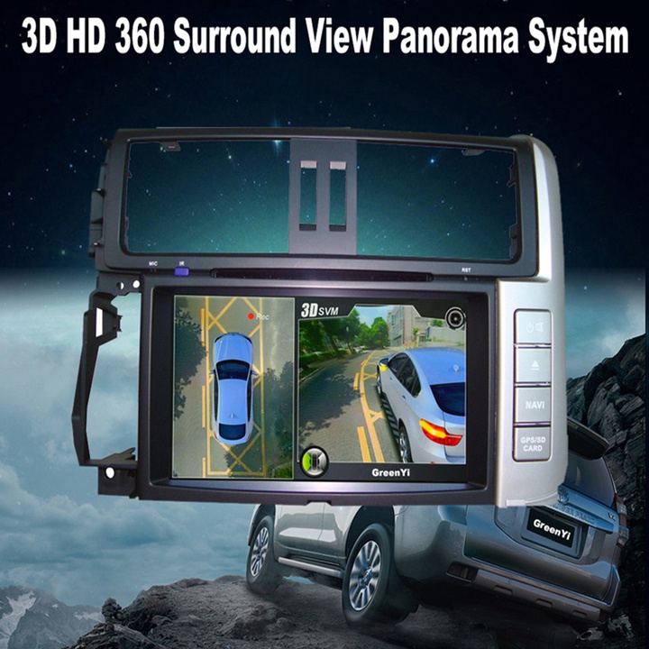 Camera hành trình 360 độ AHD 1080P lắp tích hợp cho màn hình ô tô - Ghi hình bằng cả 4 mắt camera
