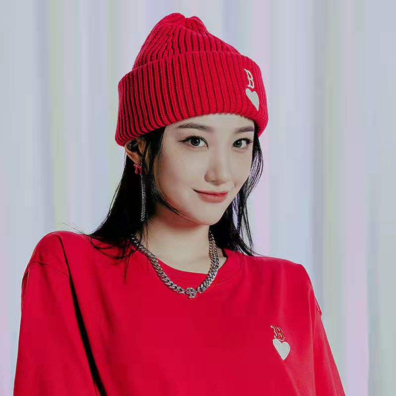 Mũ Len Beanie Thêu Hình Trái Tim ny mlb Thời Trang