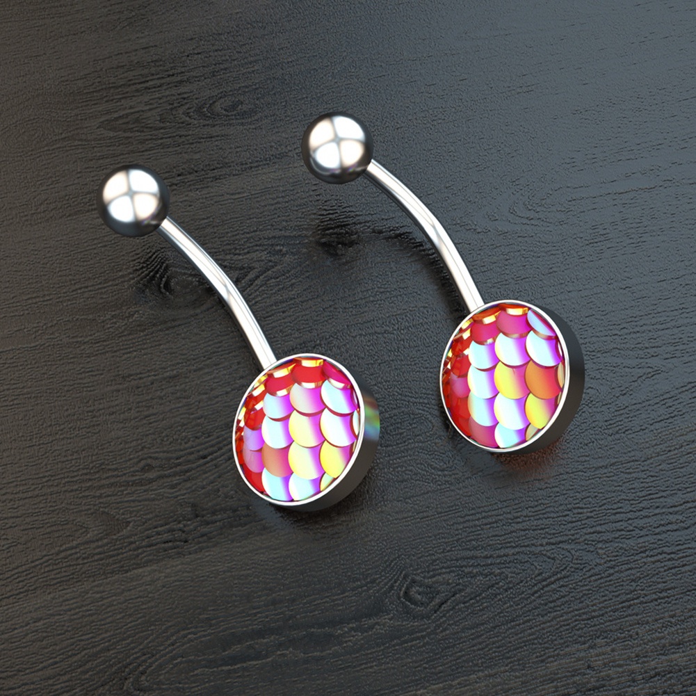 Khuyên Rốn Họa Tiết Vảy Cá Nhiều Màu Sắc Thời Trang